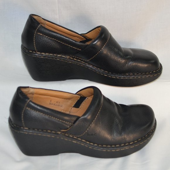 Born Leather Wedges, Black, Size 9 - Picture 1 of 5